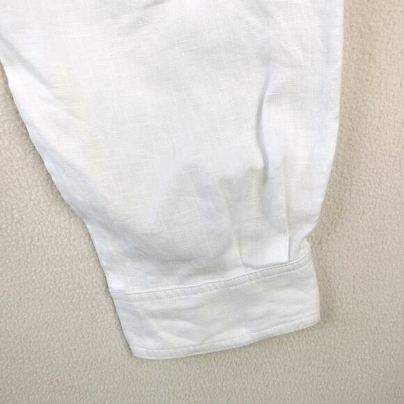 Lauren Ralph Lauren Linen Pants Women Size 14P White Cargo Belted Boho Beach NWT - Picture 14 of 16